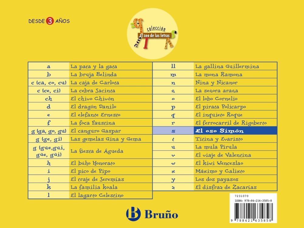 El oso Simón: Juega con la s (Castellano - A PARTIR DE 3 AÑOS - LIBROS DIDÁCTICOS - El zoo de las letras)
