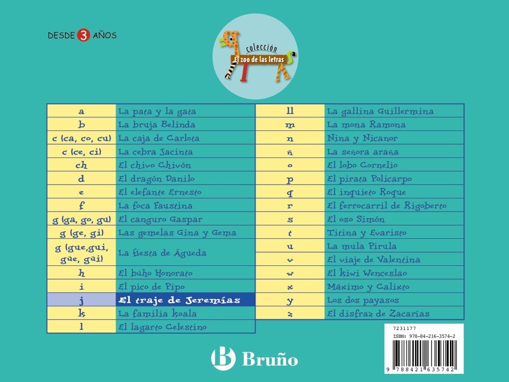 El traje de Jeremías: Juega con la j (Castellano - A PARTIR DE 3 AÑOS - LIBROS DIDÁCTICOS - El zoo de las letras)