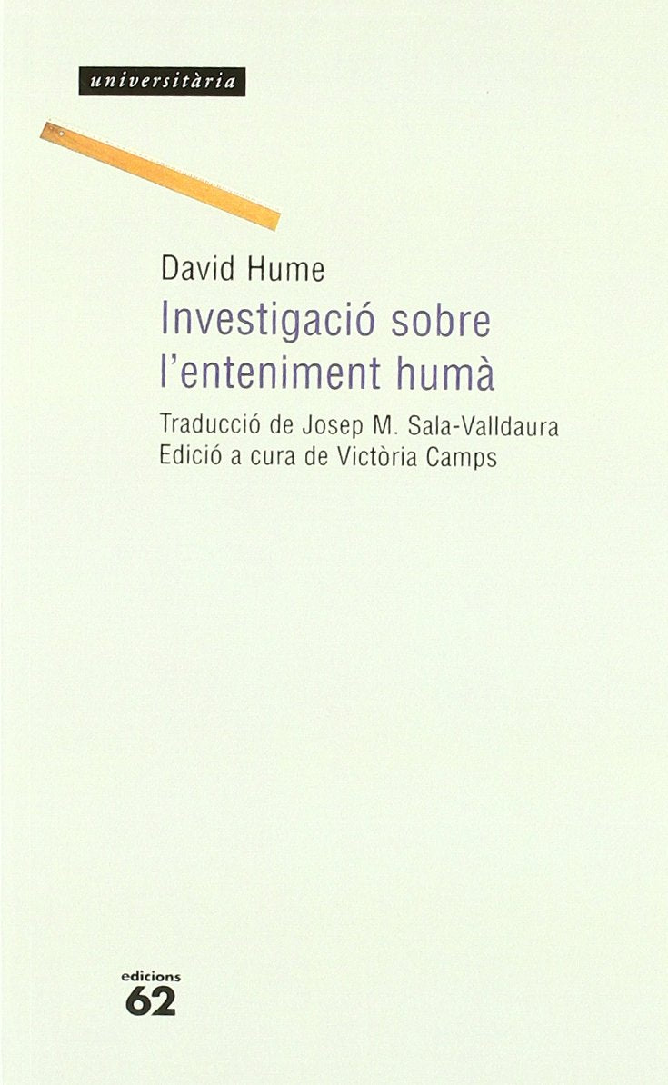 Investigació sobre l'enteniment humà.: Ed a cura de Victòria Camps (Universitària)