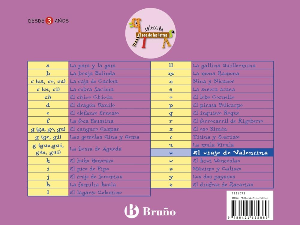 El viaje de Valentina: Juega con la v (Castellano - A PARTIR DE 3 AÑOS - LIBROS DIDÁCTICOS - El zoo de las letras)